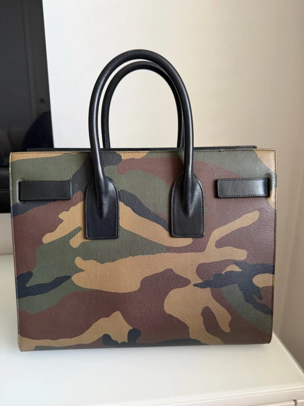 Saint Laurent Camo “Sac De Jour” Handbag - Picture 4 of 10